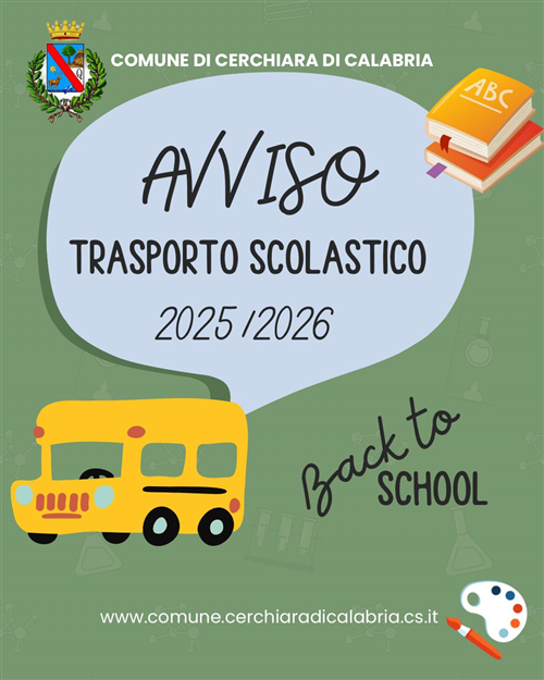 Avviso - TRASPORTO SCOLASTICO 2025/2026