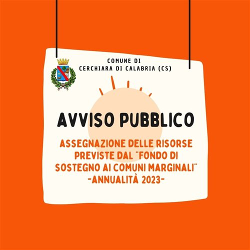 AVVISO PUBBLICO - Comuni Marginali annualità 2023