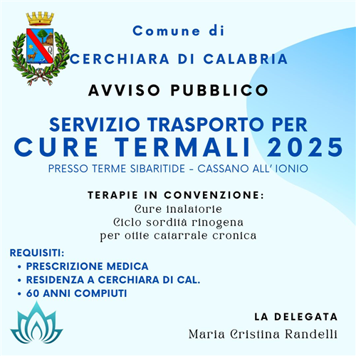 Avviso Pubblico - CURE TERMALI 2025