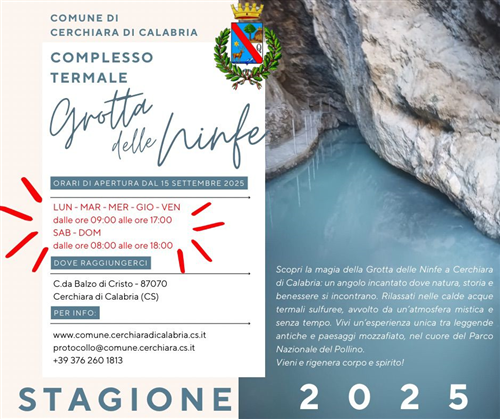 Grotta delle Ninfe - nuovi orari dal 15 settembre 2025!