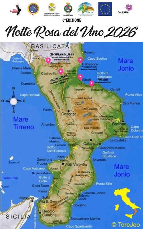 LA SESTA NOTTE ROSA DEL VINO passa da CERCHIARA DI CALABRIA!