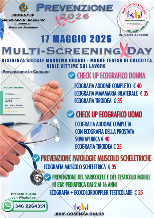 Giornata Multiscreening â€“ 17 Maggio