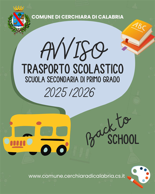 Avviso - Servizio Trasporto Scolastico per la Scuola Secondaria di Primo Grado - a.s. 2025/2026